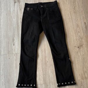 MAC black stretch grommet jeans